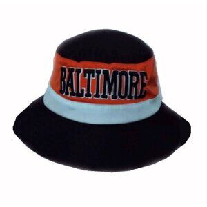 Baltimore Embroidered Name Orange White Bucket Sun Hat NEW Fast Ship